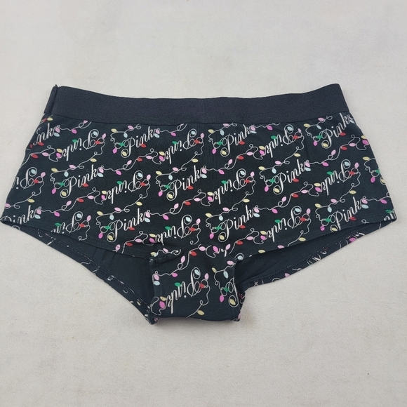 Pink Victoria's secret Christmas lights logo boyshort panty size XL - Picture 3 of 5